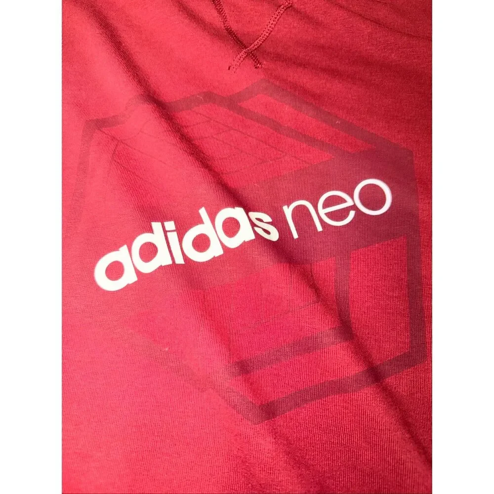 Adidas Neo Sweatshirt Mens XL Red Maroon Chest Logo‎ Pullover Sports